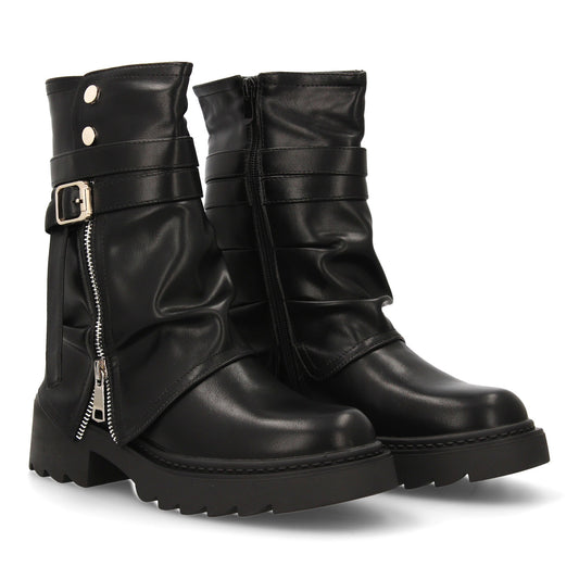 BOTA MOTERA CON HEBILLA NEGRO